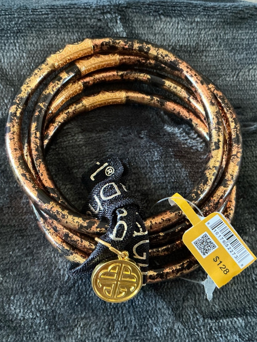 NWT BudhaGirl Koi Leopard Bangles Set of 4 Large Bracelets